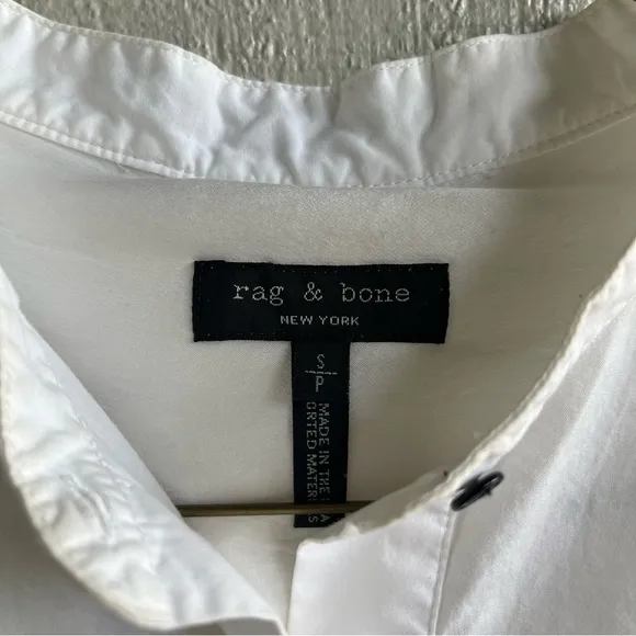 Rag & Bone Dylan Long‎ Sleeve Poplin Shirt White Size S - Image 5