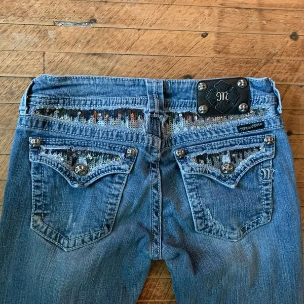 Miss Me sequin boot cut western bling cowboycore 29 jeans - Image 2