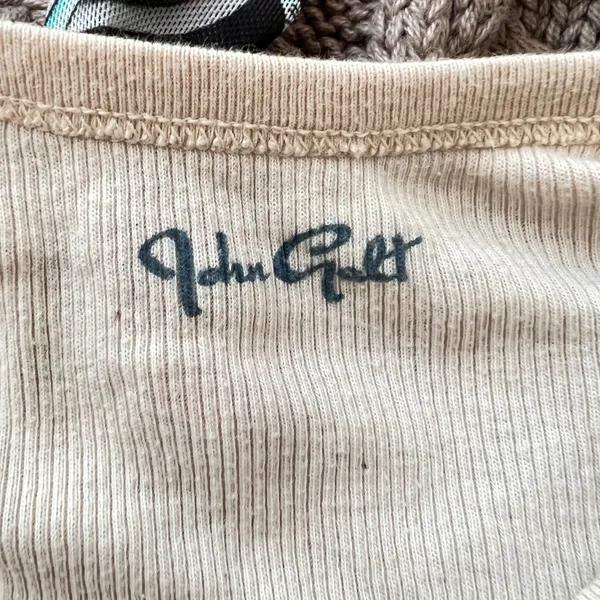 1271 | John Galt Radio Silence Graphic Ribbed Cropped‎ Tank Top Tan Womens OS - Image 5