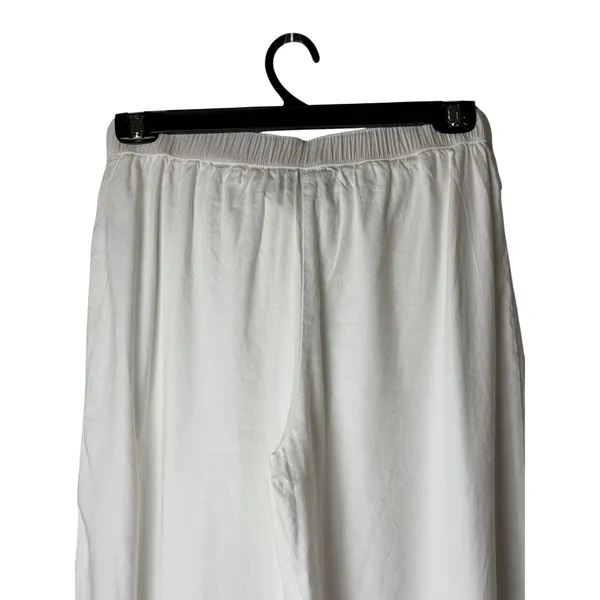 INC International Concepts Wide Leg Pants Women Medium White Linen Blend Preppy - Image 5
