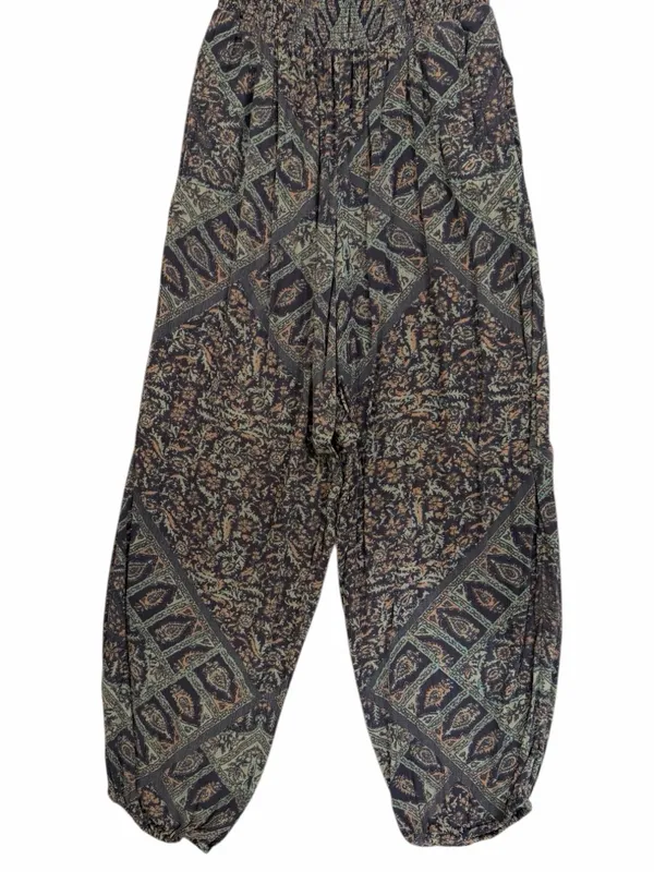 Free People Paisley Smocked Jumper M Boho Chic Balloon Leg Whimsigoth Jumpsuit - Image 8
