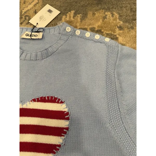Guizio Americana Love Sweater Blue Oversized Sz Small NWT $188 - Image 13