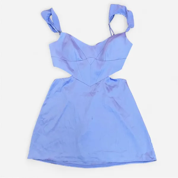 Oh Polly Rialta Cutout Satin Mini Dress Sleeveless in Lilac Size US 10 - Image 5