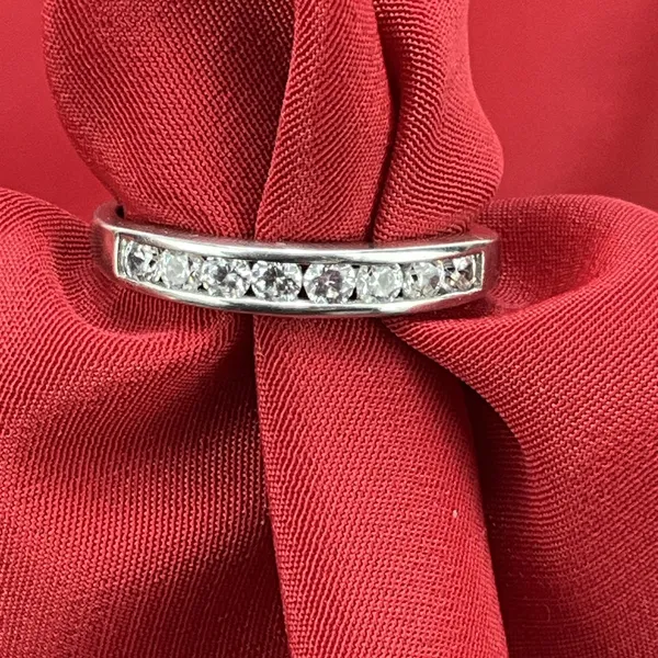 D'Joy‎ 925 Sterling Silver Channel Diamonique Size 8 Ring Wedding - Image 2