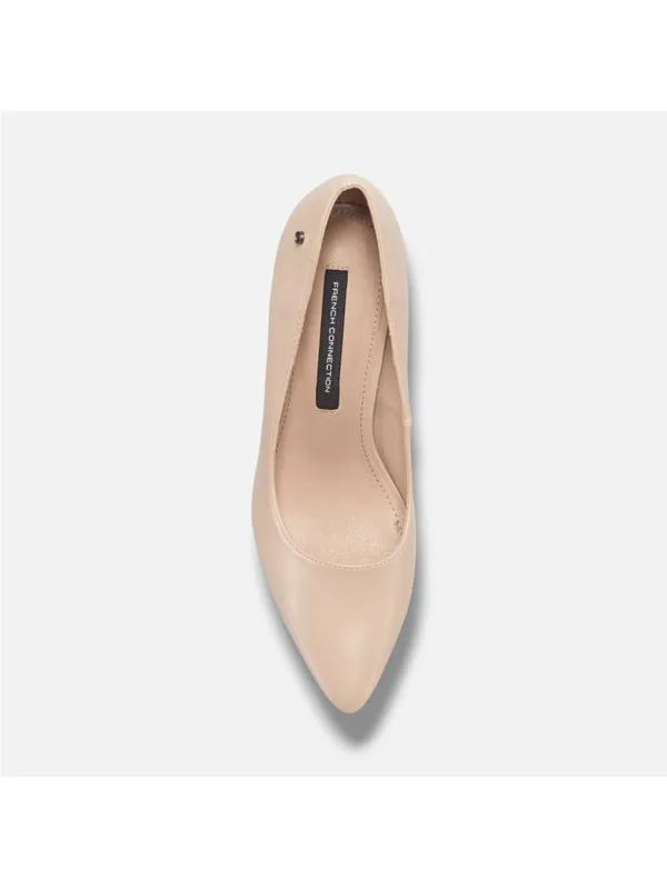NEW IN BOX French Connection Nude Raven Pumps Flared Block Heel ~ size 10 - Image 3
