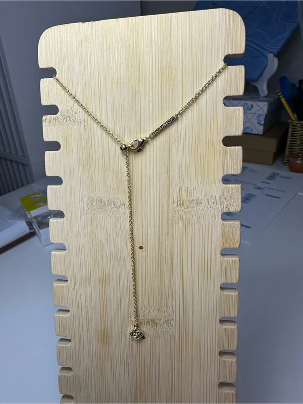 NWT Kendra Scott Gold 14k over Brass Oval Teardrop Accent Necklace Choker - Image 4