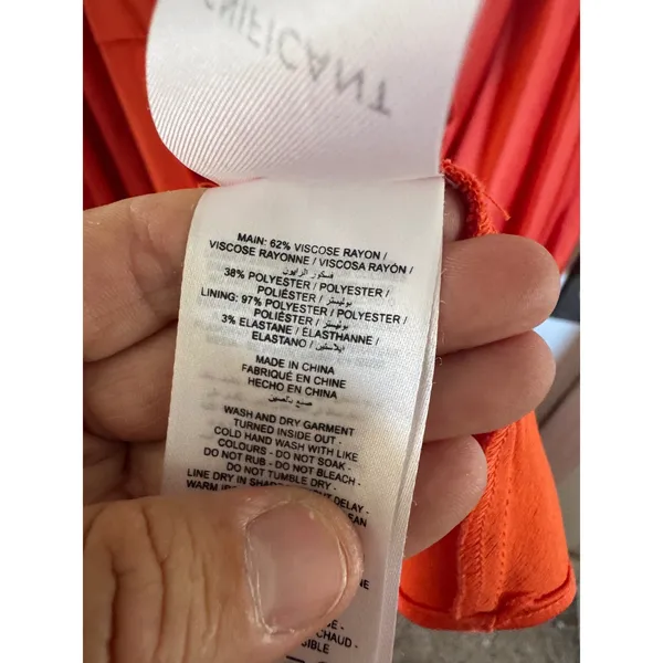 Significant Other Lara Bright‎ Orange Long Sleeve Satin Dress size US4 - Image 14
