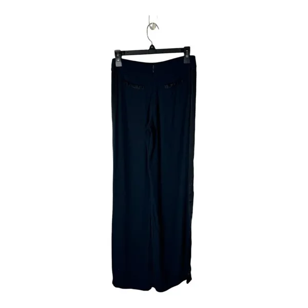 Free People Pants Womens 0 Black Rayon Satin Stripe‎ Wide Leg High Rise - Image 2