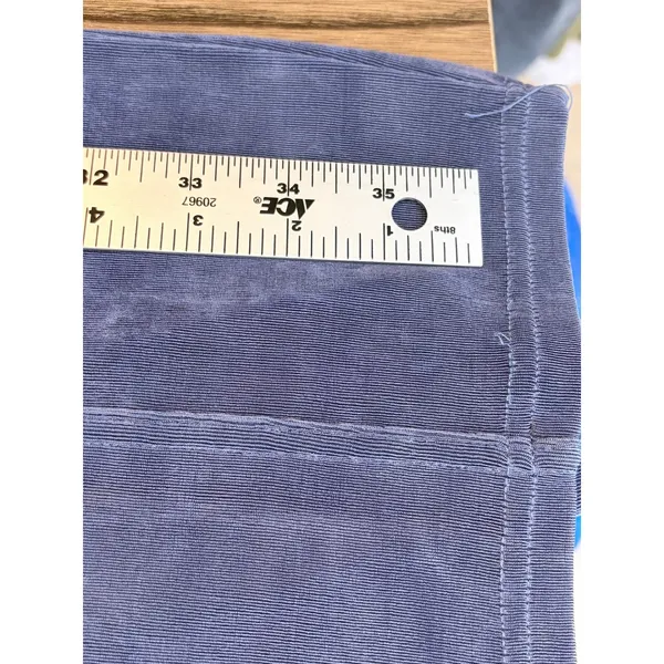 Vintage Poorboy Maxi Skirt Blue Ribbed Knit Back Slit S - Image 11