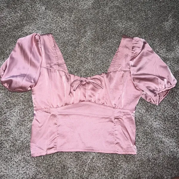 Love Tree pink silk top - Image 2