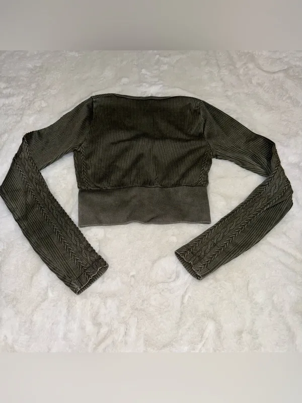 aerie offline seamless cable square neck shirt - Image 2