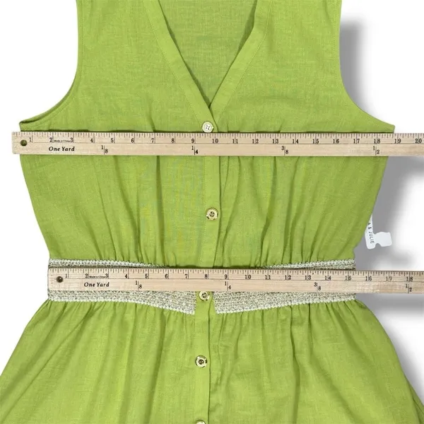 Stella & Julie Button Front Sleeveless Maxi Dress Lime Green Large‎ - Image 11