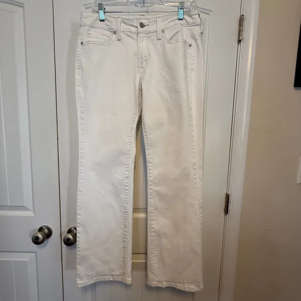 Levis 545 Low Bootcut Jeans Sz 10 Womens‎ White Low Rise Denim Pants Summer Chic - Image 2