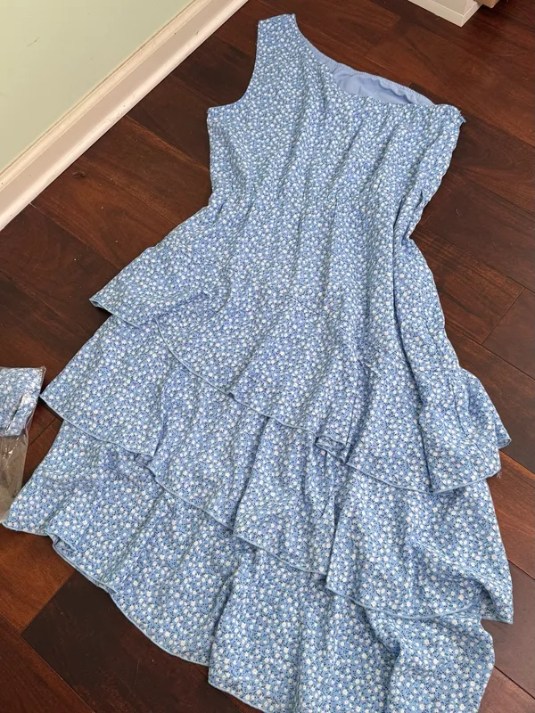 PRETTYGARDEN Floral Sundress Casual One Shoulder Tiered Ruffle Boho Dress Sz XL - Image 6