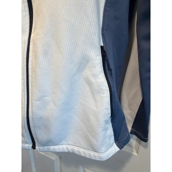 The North Face Womens Large Grid Fleece Jacket White Blue Full Zip Outdoor - Image 6