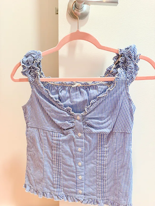 Brandy Melville Gingham Dress blue - Image 2