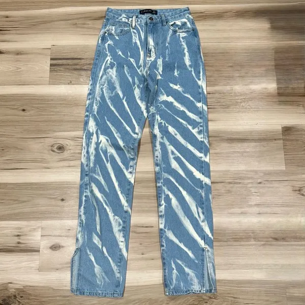 Lioness Alabama Split Hem Straight Leg Tie Dye Jeans Women’s XS - Image 3