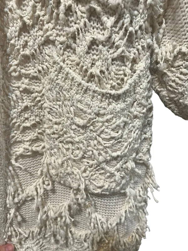 Akemi + Kin Anthropologie Textured Fringe‎ Blanket Cardigan OS - Image 8