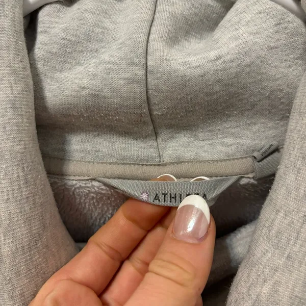 Athleta Cozy Karma Grey Mock Neck Crewneck - Image 4