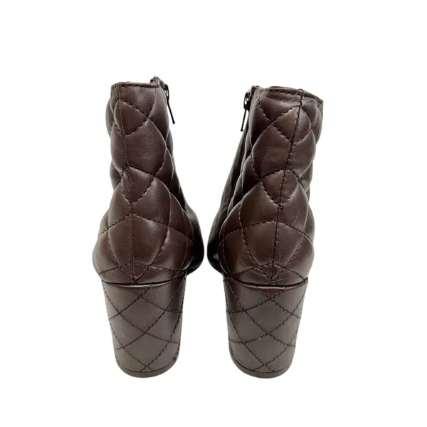 Seychelles Brown Leather Quilted Block Heel Ankle Boots Booties Size 9‎ - Image 8