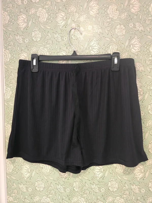 Born Black Ribbed Pajama Set Top & Shorts - Image 7
