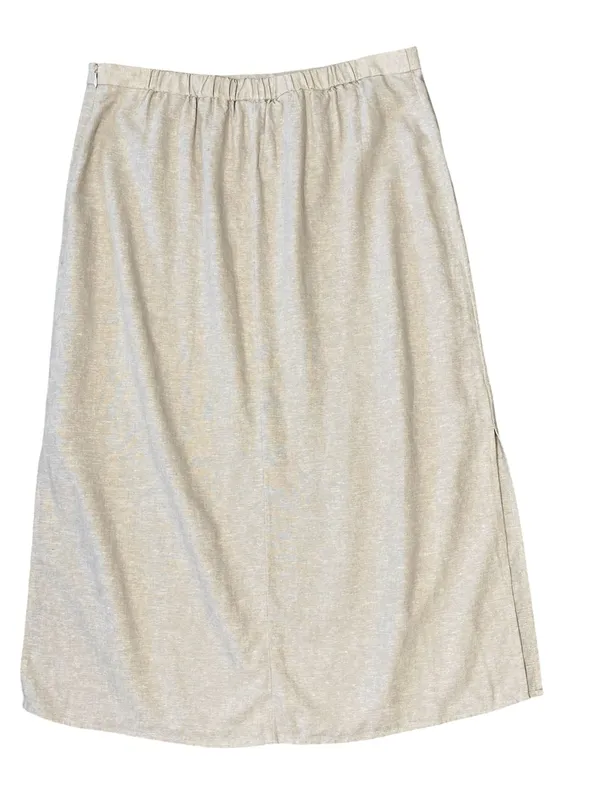 OLD NAVY Beige Linen Midi Skirt - Image 4