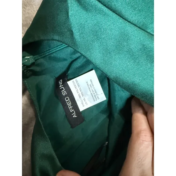 NWT Alfred‎ Sung Size 4R HUNTER GREEN HIGH LOW BRIDESMAID DRESS Formal - Image 6