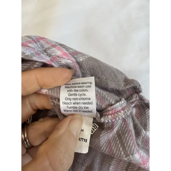 NEW SO Hooded Flannel Shirt Pink Brown Plaid NEW Plus 3X long sleeve button fron - Image 10