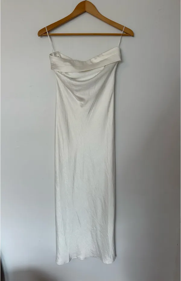 White Strapless Satin - Image 2