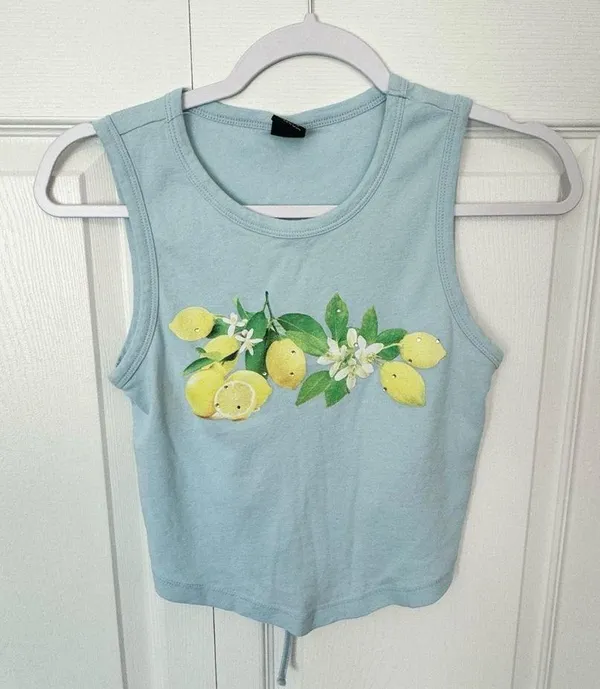 Like New Urban Outfitters Backless Lemon Rhinestone tank M - Image 2
