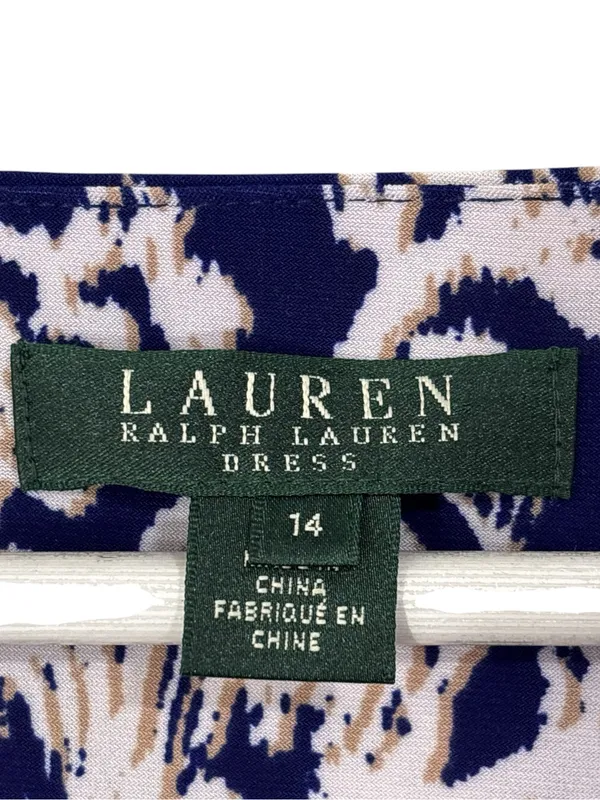 Lauren Ralph Lauren Blue White Floral Print Faux Wrap Dress Size 14 women’s - Image 10