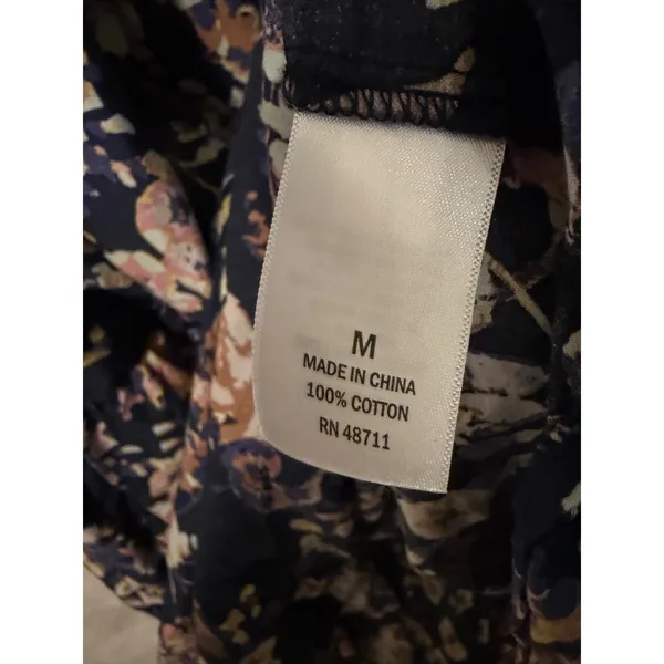 Ophelia Roe Floral Maxi Dress Womens Medium Blue Cotton Smocked Tiered Boho Boho - Image 5