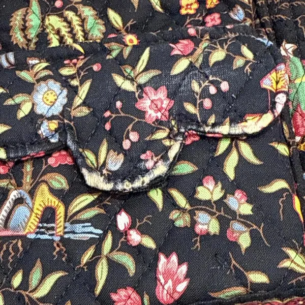 Vera Bradley Iconic Small Tote Bag MING Black Bamboo Floral Quilted Y2K Purse‎ - Image 6