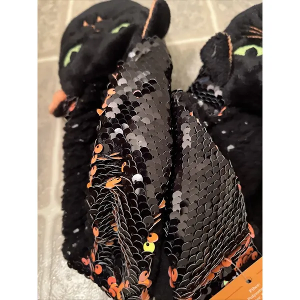 Hyde and EEK Women's Cat Flip Sequin Halloween Slipper Socks Grippers M-L 8-10 - Image 11