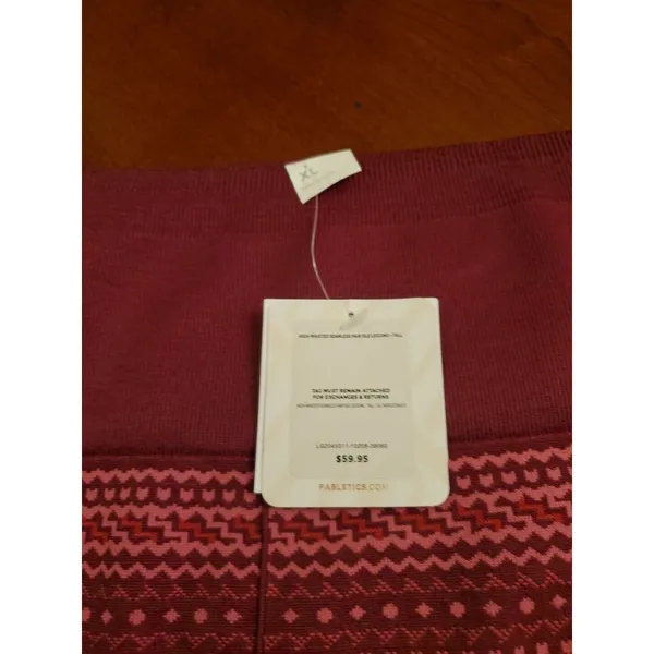 Fabletics Holiday Print Fair Isle Plaid Red Legging Xl Nwt Designer - Image 10