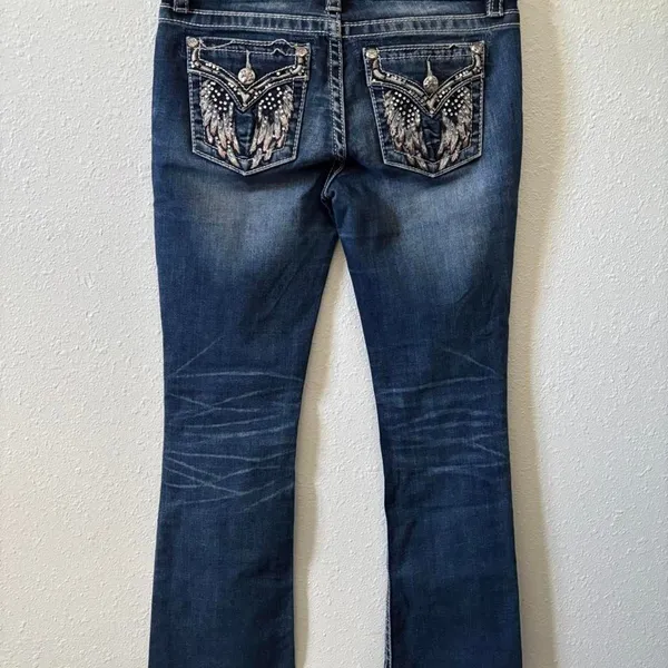 Miss-me Women's Blue and Navy Jeans - Image 2