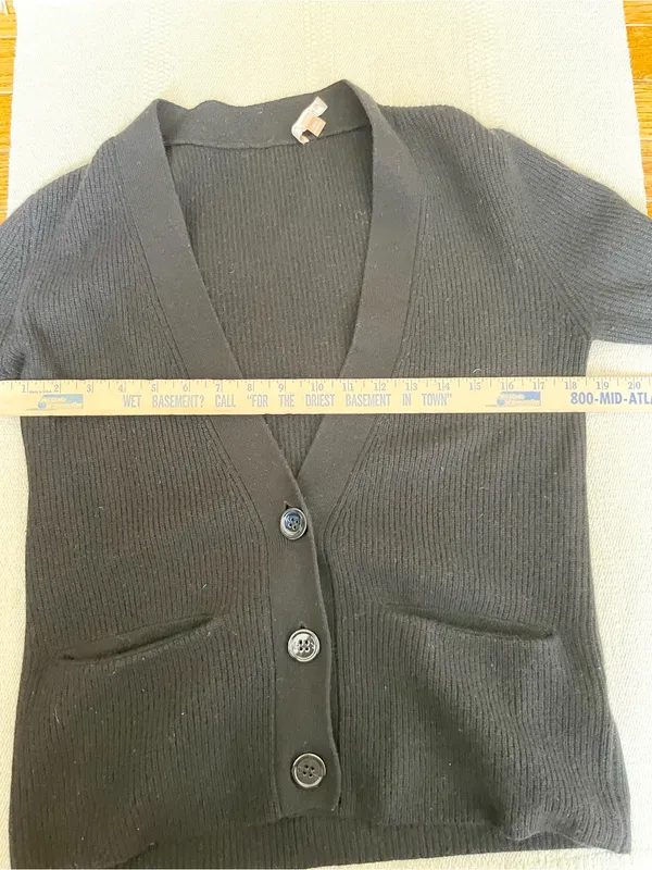 Kier + J Womens Black 100% Cashmere Cardigan Sweater Size Small Minimal Simple - Image 5