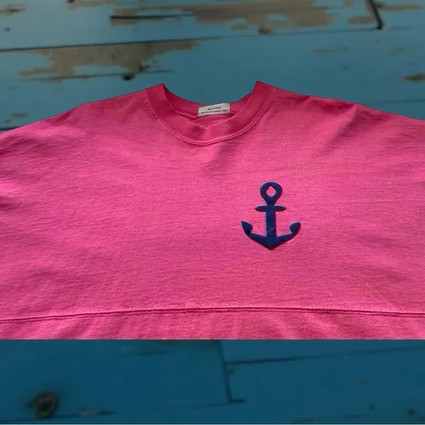 Spirit jersey - Anchored in the South Oversized Cotton Coastal Style Size M pink - Image 5