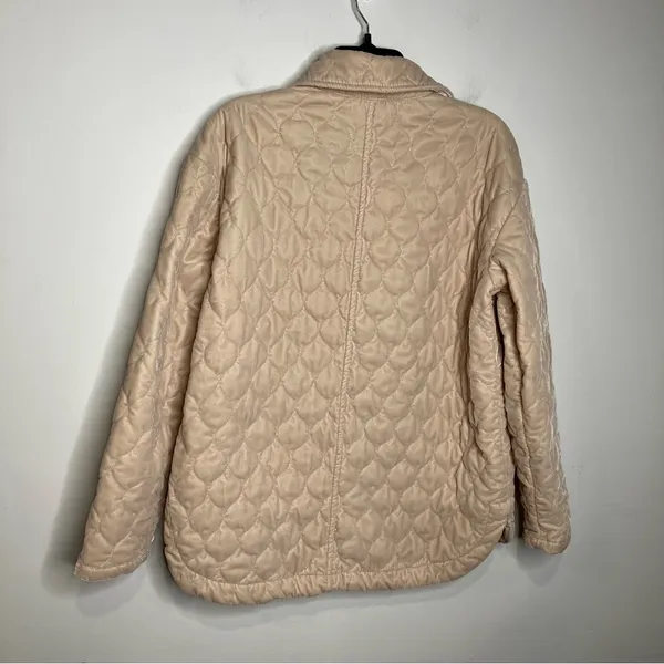 Knox Rose tan off white velvet quilted jacket‎ size medium - Image 6