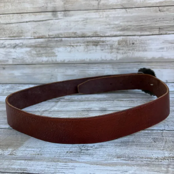 VTG Fossil Leather Belt‎ Brown Sz M Rhinestone Embellished Cowgirl Western y2K - Image 7