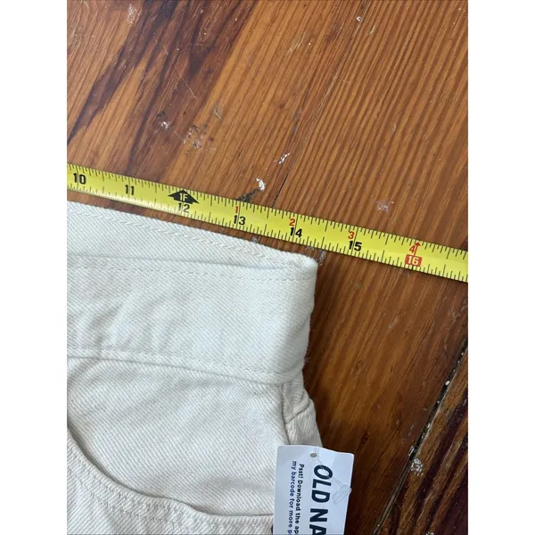 NWT Extra High-Waisted Sky-Hi Wide-Leg Cargo Jeans Ivory Ecru Old Navy 2 Tall - Image 4