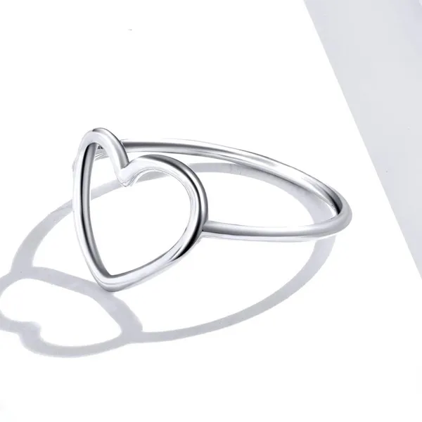 Sterling Silver SIZE 10 925  Simple Minimalist Heart Ring - Image 5