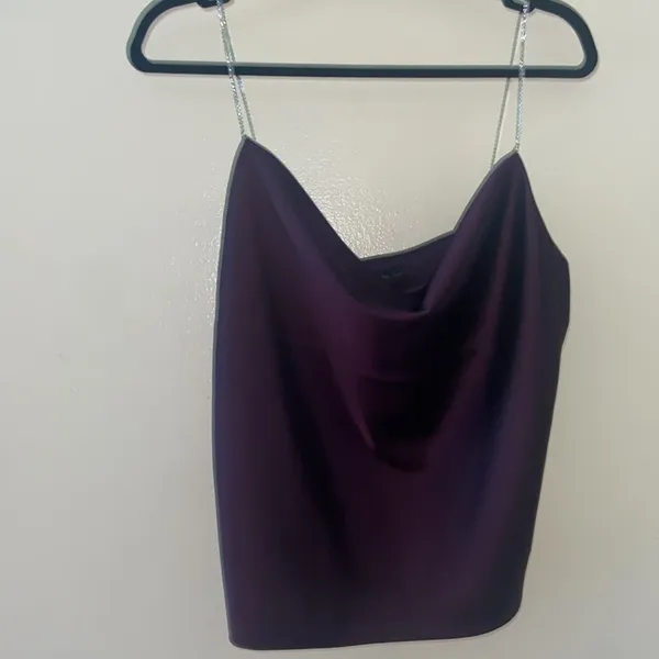 NEW! NWT HOUSE OF HARLOW Satin Cami Top Rhinestone Straps - Image 3