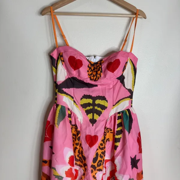 Nice To Meet You Women's Tropical Animal Print Midi Dress Pink Medium - Image 2