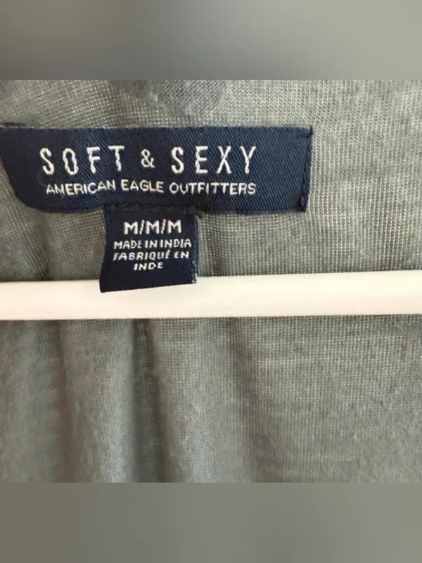 American Eagle Outfitters Soft & Sexy V-Neck Camisole in Slate Gray size medium - Image 2