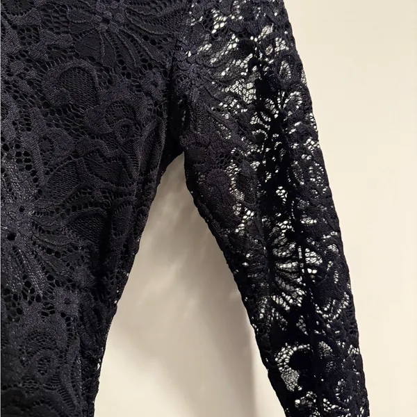 Pinkblush Maternity - Black Lace Fitted Dress - Image 2