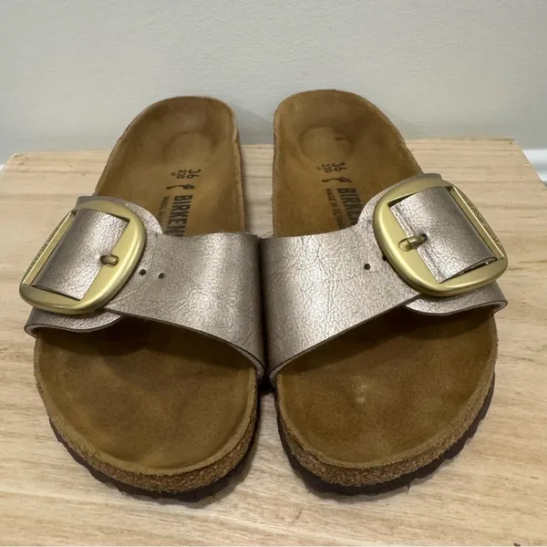 Birkenstock Madrid Birko-Flor Copper Metallic Leather Sandals 5‎ - Image 6