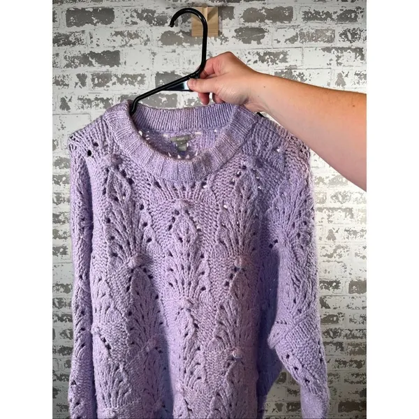 Aerie | women lilac purple knitted crewneck sweater - Image 2