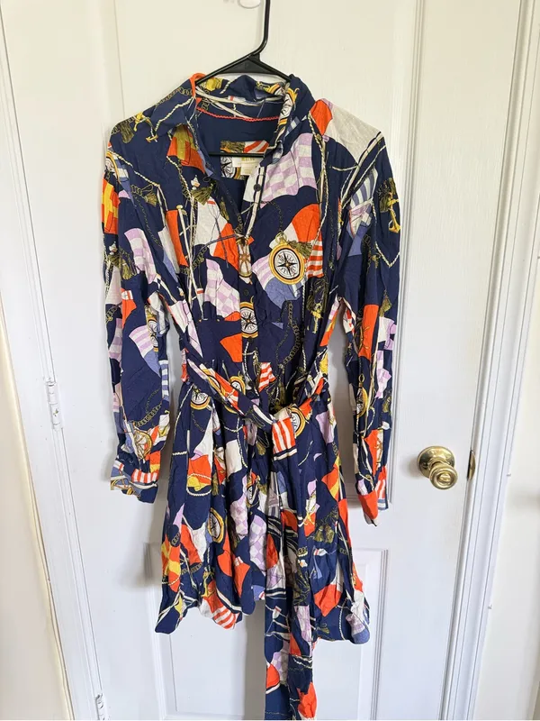 Anthropologie Maeve NEW Nautical Navy Mini Shirtdress - Image 5