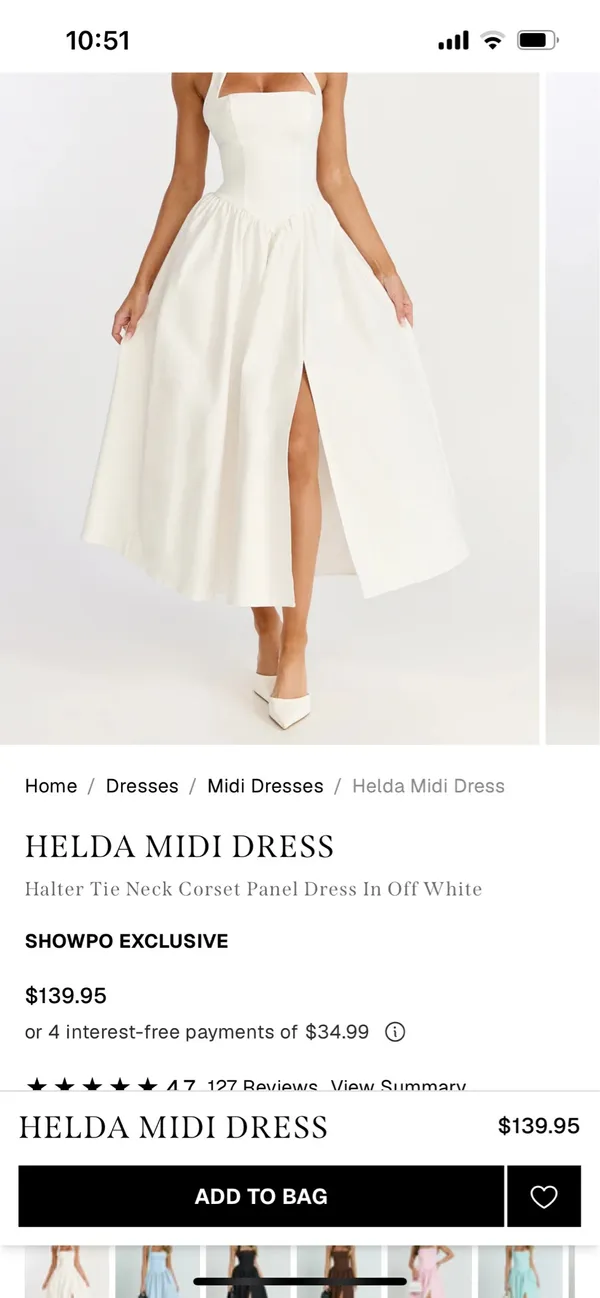 New Showpo Helda Midi Dress Halter Tie Neck Corset Dress Size Medium MSRP $139 - Image 9